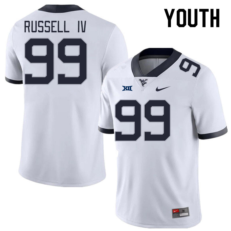 Youth #99 Hammond Russell IV West Virginia Mountaineers College Football Jerseys Stitched Sale-White